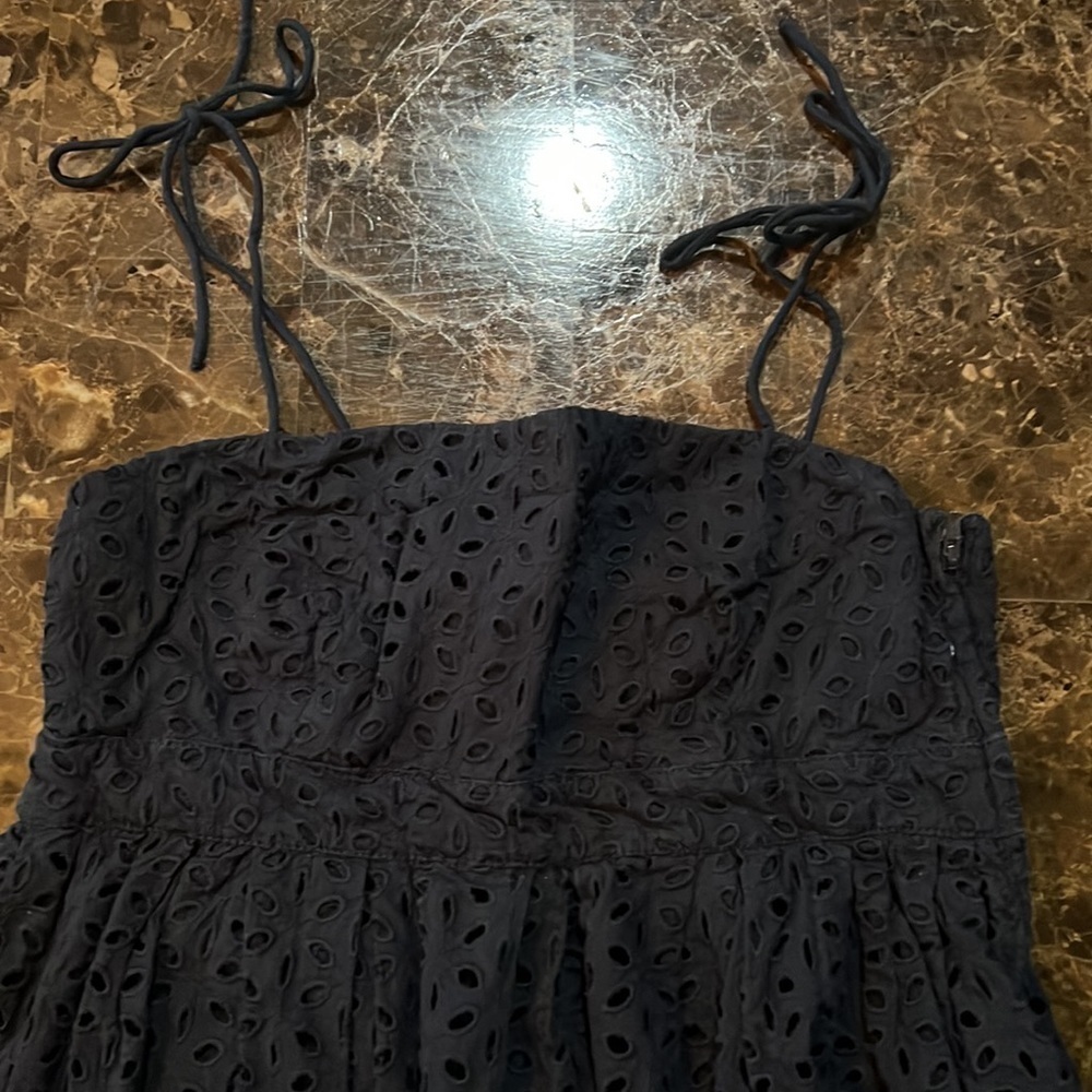 Gap summer dress size 4 navy ties on shoulders   A78 - Picture 2 of 4